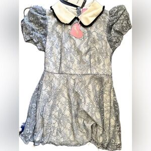Sugar thrillz pan collar lace overlay dress medium